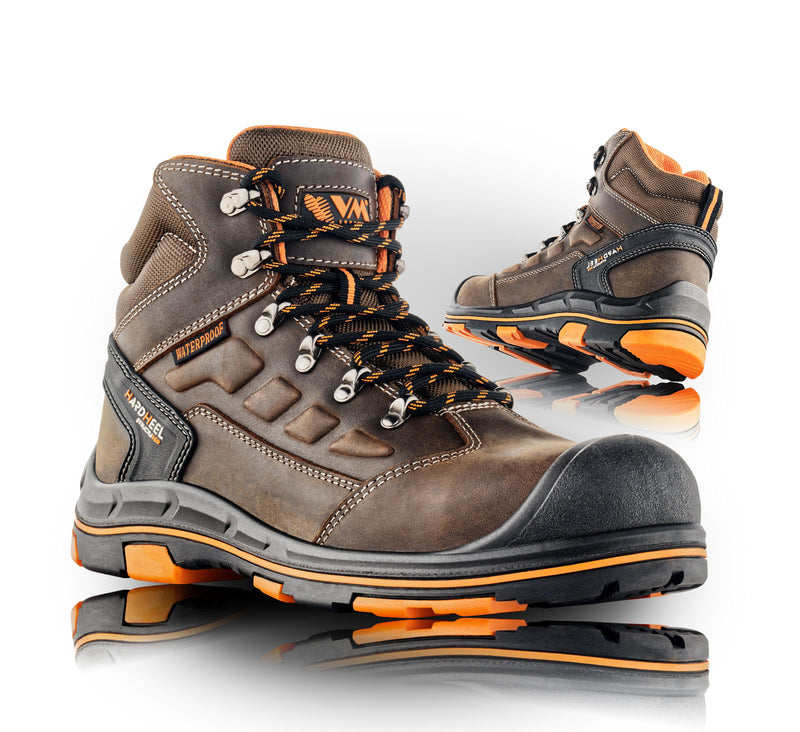 VM FOOTWEAR STUTTGART 2550/O6 ESD • Delovni visoki čevlji • [črna-oranžna]