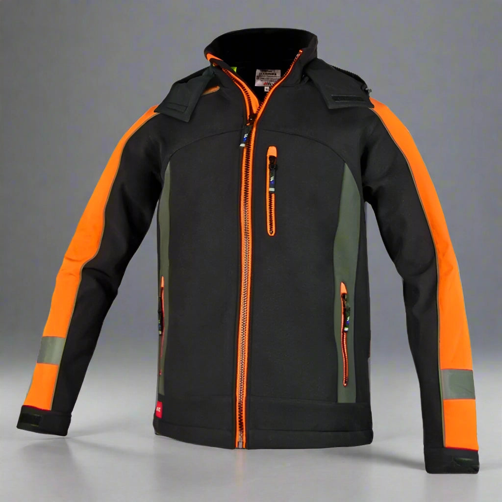 Artmas CLASSWORK [softshell stretch jakna / črna‑oranžna]