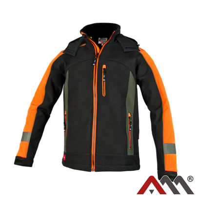 Artmas CLASSWORK [softshell stretch jakna / črna‑oranžna]