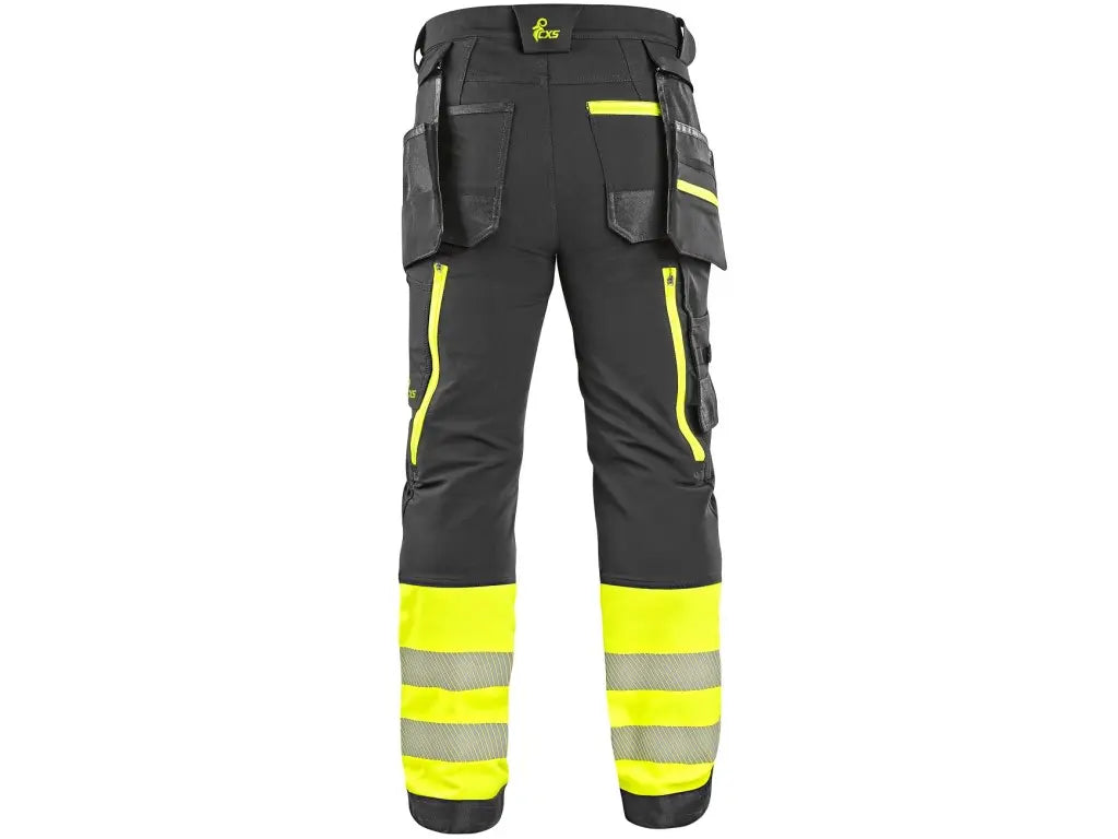 Zadnja stran HiVis stretch delovnih hlač CXS Naos