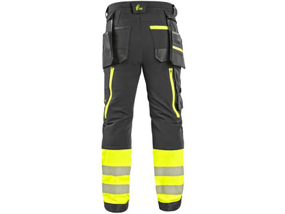 Zadnja stran HiVis stretch delovnih hlač CXS Naos
