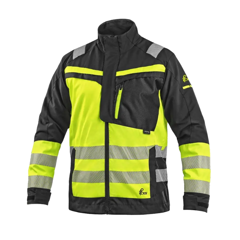 HiVis stretch delovna jakna CXS Naos črno-rumena spredaj