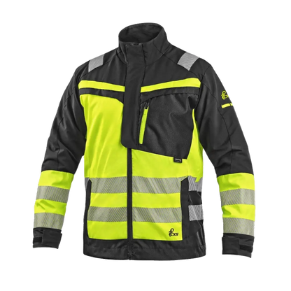 HiVis stretch delovna jakna CXS Naos črno-rumena spredaj