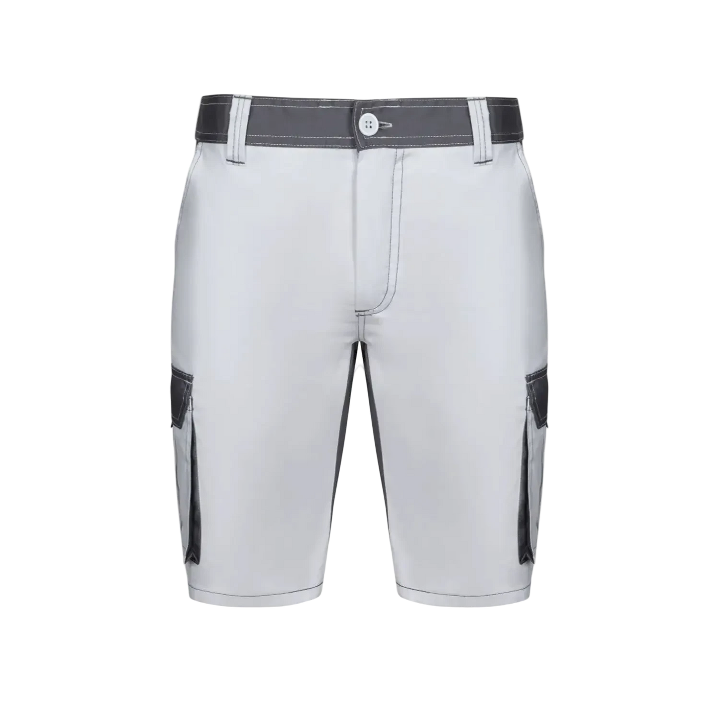 Kratke delovne hlače Velilla Two-Tone belo-sive spredaj