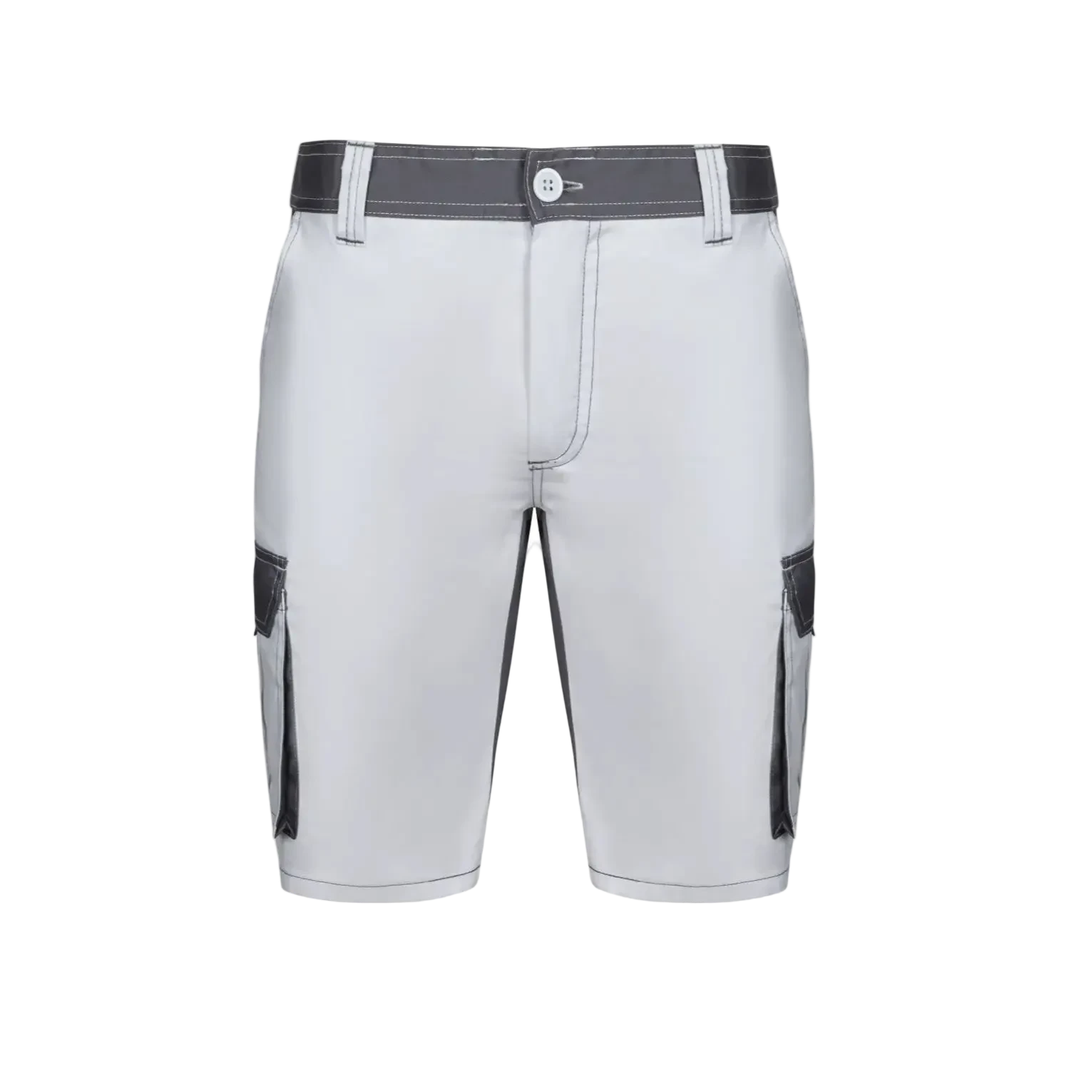 Kratke delovne hlače Velilla Two-Tone belo-sive spredaj