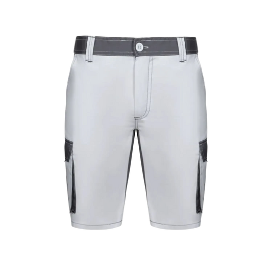 Kratke delovne hlače Velilla Two-Tone belo-sive spredaj