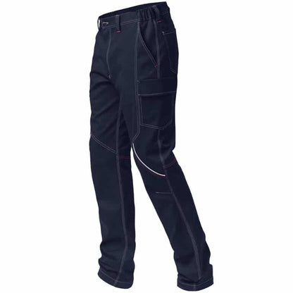 Slim fit kroj in stranski žep na temno modrih delovnih hlačah Siggi Boston
