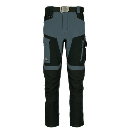 Moške delovne hlače Artmas Exo Ultima Softshell Stretch v grafitno sivi barvi - celotni pogled od spredaj