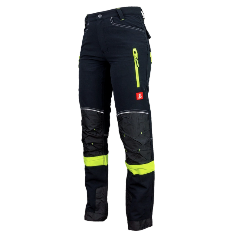 Softshell stretch delovne hlače Urgent 719 črno-rumene spredaj
