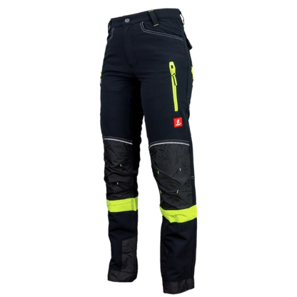 Softshell stretch delovne hlače Urgent 719 črno-rumene spredaj