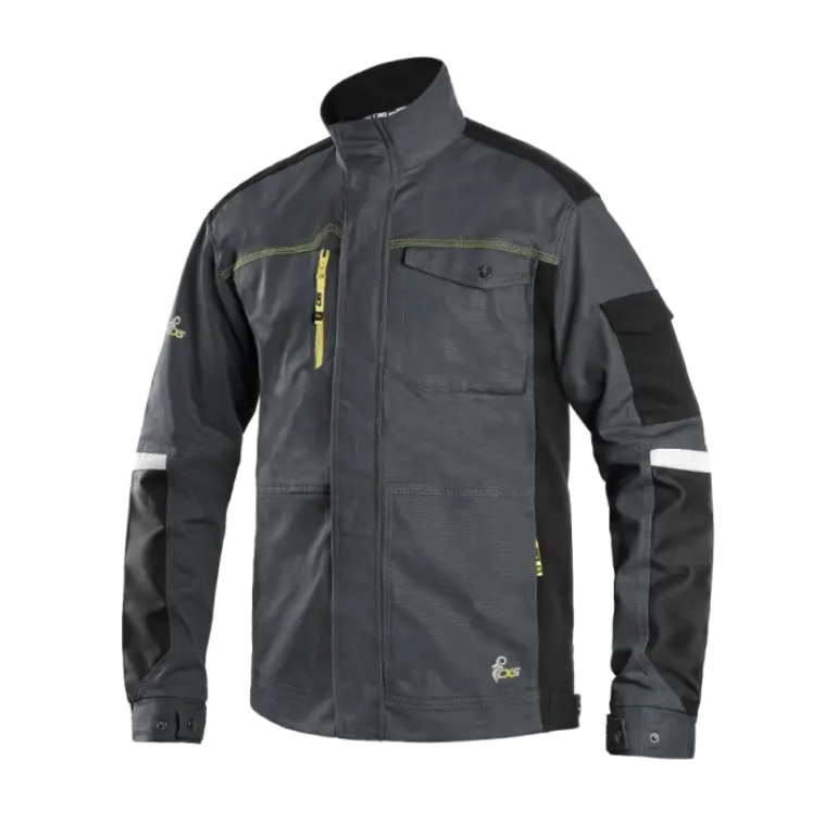 Stretch delovna jakna CXS Stretch temno siva spredaj