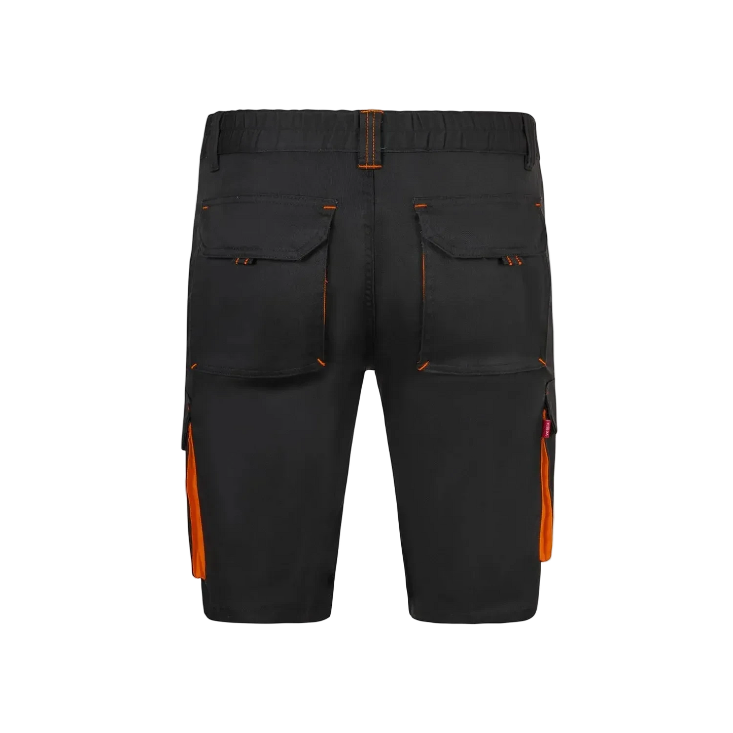 Zadnja stran stretch kratkih hlač Velilla Two-Tone črno-oranžne