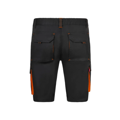 Zadnja stran stretch kratkih hlač Velilla Two-Tone črno-oranžne