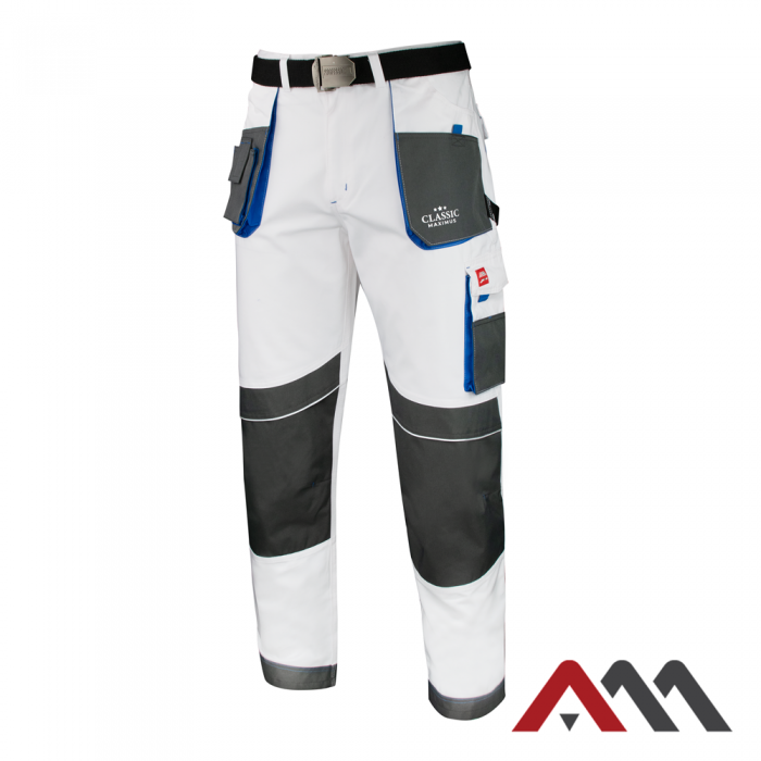 ARTMAS MAXIMUS WHITE • Zaščitne delovne hlače do pasu • [bela-siva]