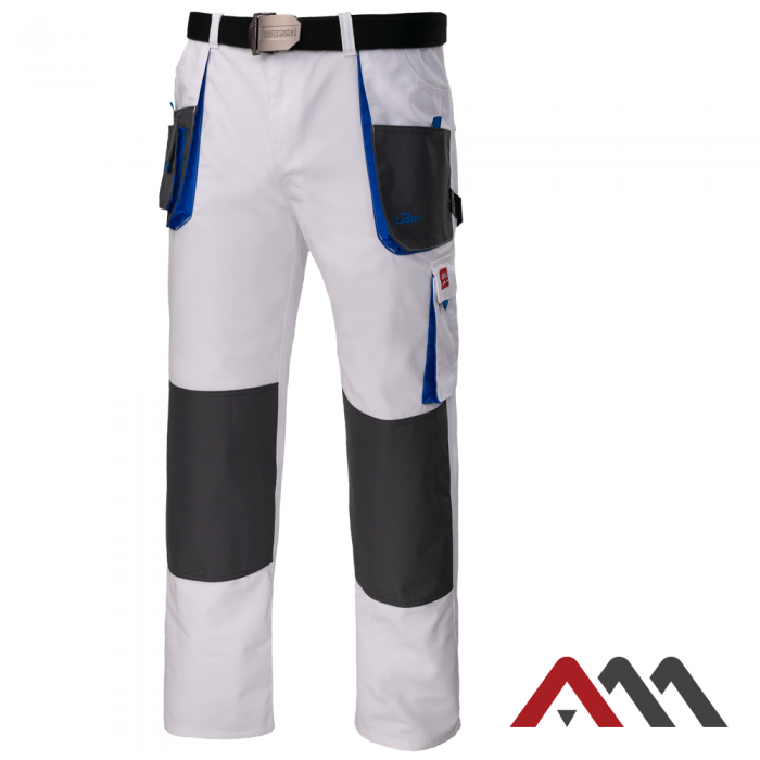 ARTMAS CLASSIC WHITE • Zaščitne delovne hlače do pasu • [bela-siva]