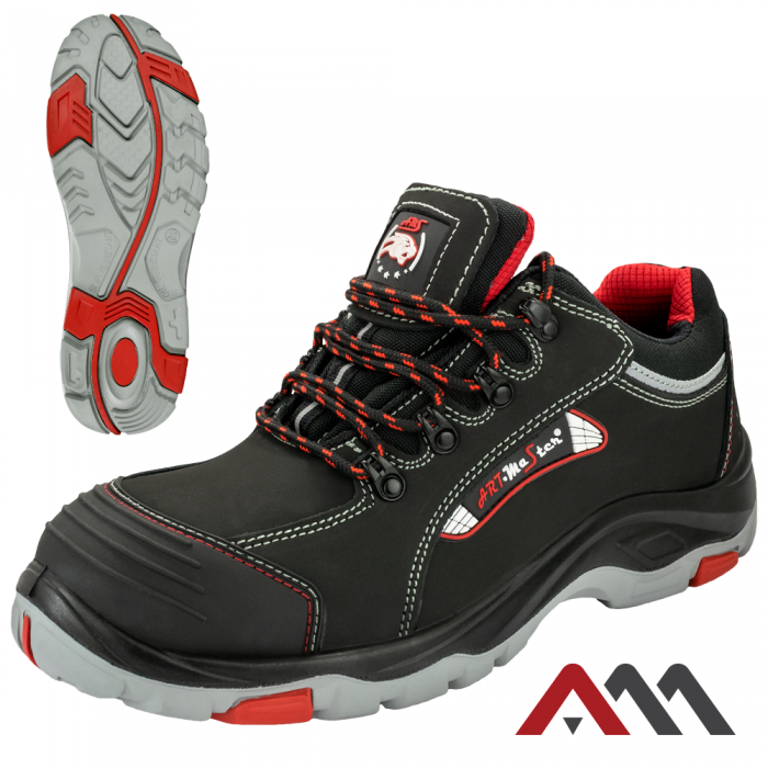 ARTMAS BPNRED S3 • Zaščitni nizki čevlji • [črna-rdeča]