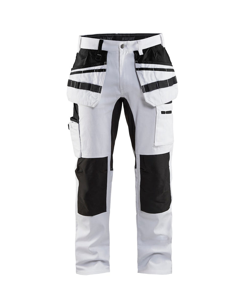 BLÅKLÄDER PAINTER STRETCH 1910-1000-1099 • Zaščitne delovne hlače do pasu [bela-črna]
