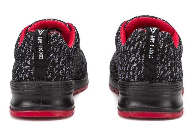 VELILLA V-PRO Spezial 707001 S1P • Zaščitni delovni nizki čevlji • [črna-rdeča]