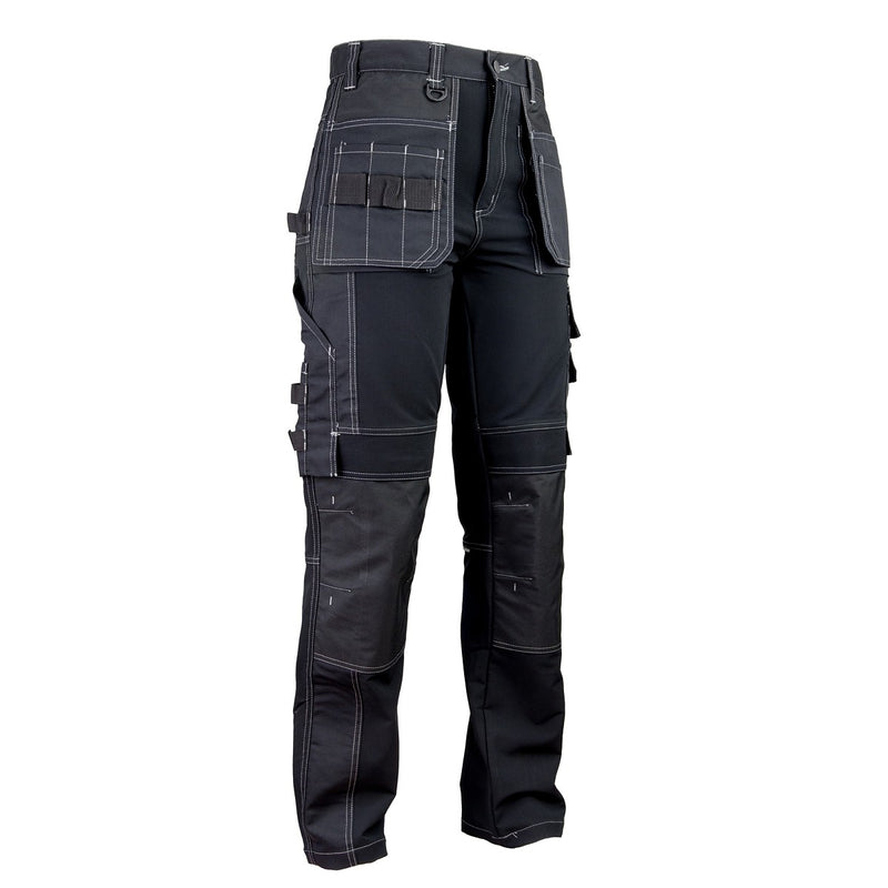 URGENT 712 STRETCH • Zaščitne delovne hlače do pasu - RIP STOP • [črna]
