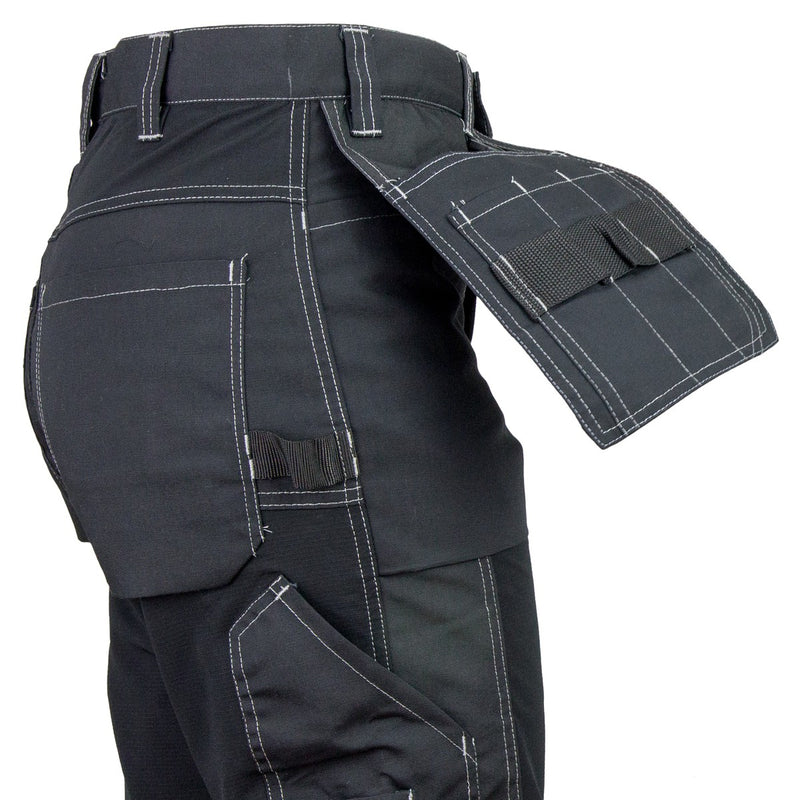 URGENT 712 STRETCH • Zaščitne delovne hlače do pasu - RIP STOP • [črna]