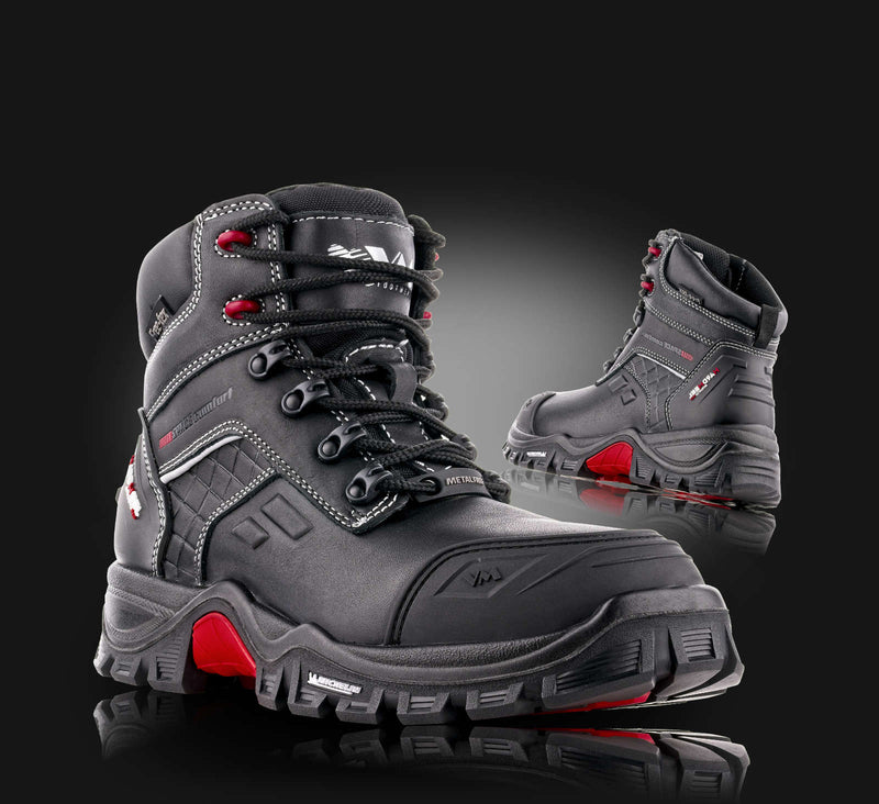 VM FOOTWEAR ROCKFORD 7140/S3 HRO CI WR • Zaščitni visoki čevlji • MICHELIN • [črna-rdeča]