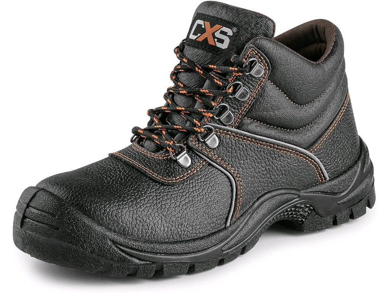 CXS STONE MARBLE S3 • Zaščitni visoki delovni čevlji s kapico • [črna-oranžna]