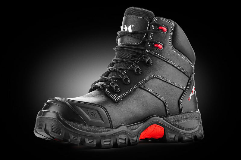 VM FOOTWEAR ROCKFORD 7140/S3 HRO CI WR • Zaščitni visoki čevlji • MICHELIN • [črna-rdeča]